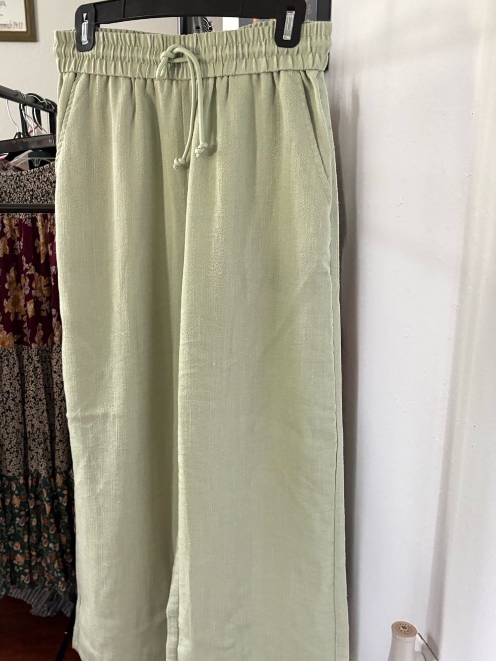 HALARA Light Sage Wide-Leg Drawstring Trousers